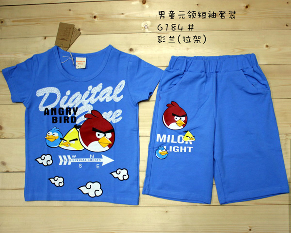 彩虹樹男童圓領短袖套裝