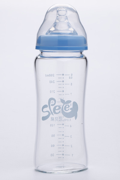 施貝樂弧形標口玻璃奶瓶NKH01-260