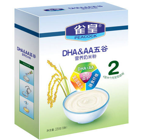 雀皇225g五谷營(yíng)養(yǎng)奶米粉(2段)