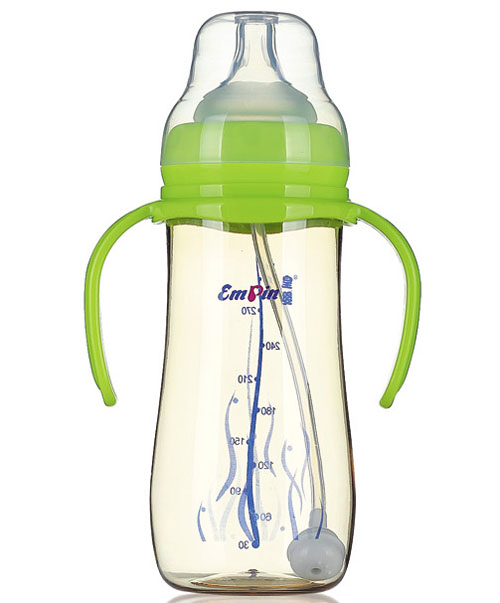 皇嬰PPSU寬口圓弧自動(dòng)奶瓶300ml綠色
