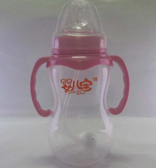 yinge寶330ML寬口徑葫蘆形自動手柄奶瓶