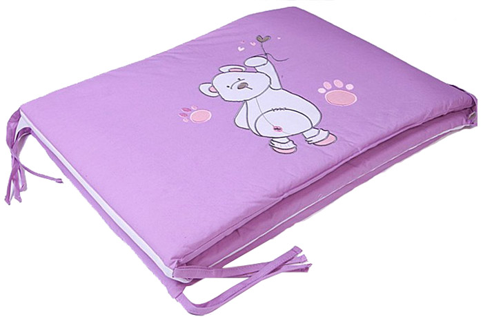 母之戀熊Baby純棉紫色小熊床圍