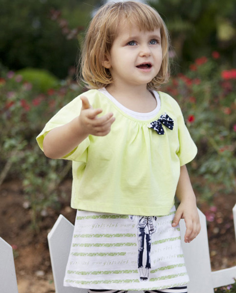 哇喔哇喔新款針織女童兩件套