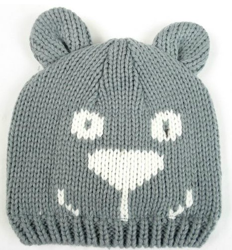 幼之戀卡通熊youe帽淡雅灰