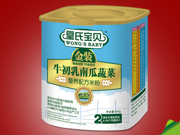 皇氏寶貝金裝500g牛初乳南瓜蔬菜營(yíng)養(yǎng)配方米粉2段