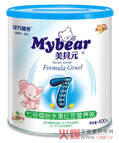 美貝元七谷繽紛水果紅豆營養(yǎng)粥