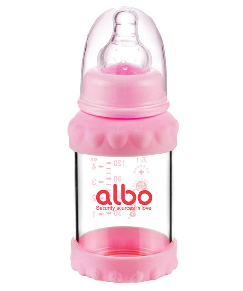 愛(ài)樂(lè)寶標(biāo)口初生玻璃奶瓶120ml粉色