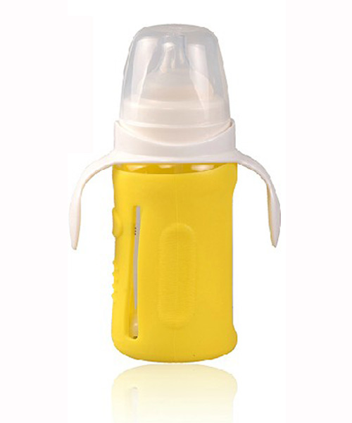 U親A109寬口徑防燙玻璃耐高溫帶柄自動奶瓶240ml