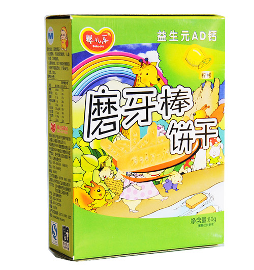 yinge樂(lè)普通磨牙棒餅干檸檬味80g