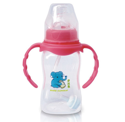 多比象帶手柄自動yinge奶瓶粉色