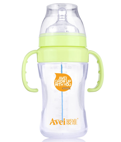 噯唯特寬口徑帶柄自動(dòng)感溫硅膠奶瓶(260ml)