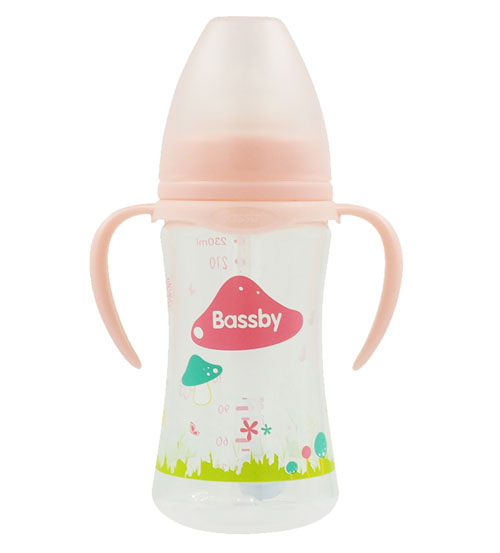 貝斯比寬口弧形PP自動(dòng)奶瓶230ml紅色