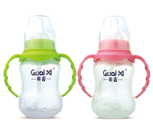 標(biāo)口弧形PP自動有耳仿生奶瓶 180ML G0058