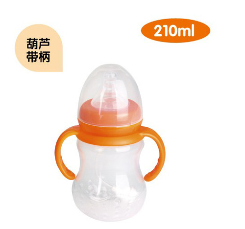培貝葫蘆帶柄寬口徑自動奶瓶210ml