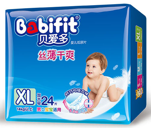 貝愛(ài)多絲薄干爽紙尿片XL碼24片中包裝