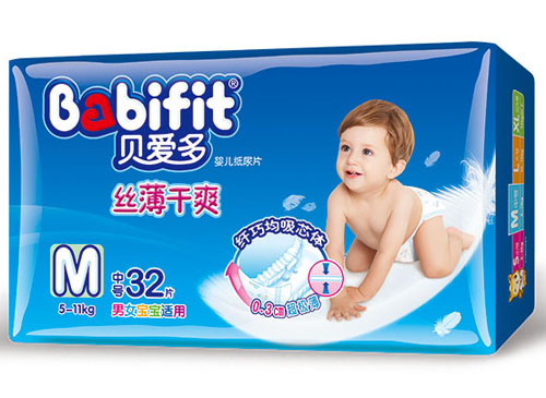貝愛多絲薄干爽紙尿片M碼32片中包裝