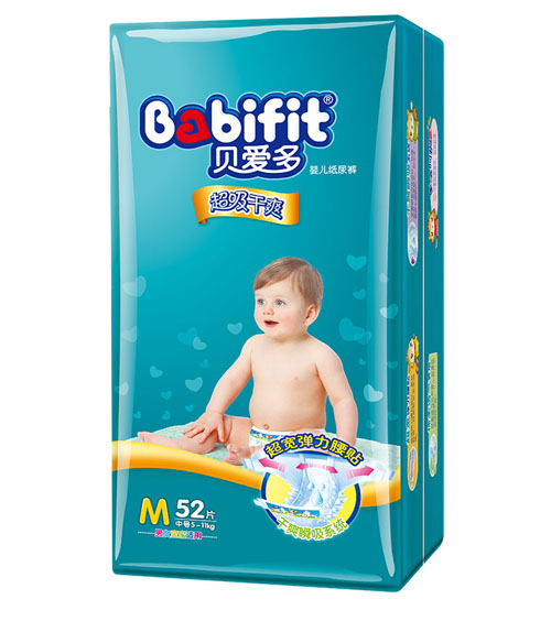 貝愛(ài)多超級(jí)干爽紙尿褲M(mǎn)碼52片大包裝