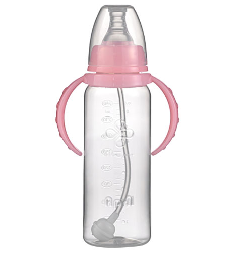 愛普麗標口直身PP奶瓶240ml粉色