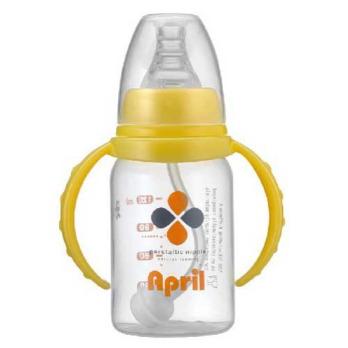 愛普麗標(biāo)口直身奶瓶120ml黃色