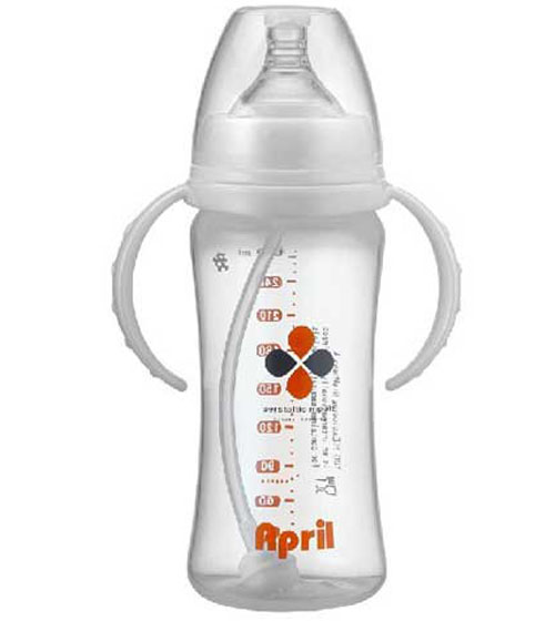 愛(ài)普麗寬口弧形奶瓶280ml白色