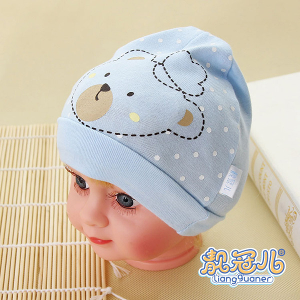 靚冠兒yingye單層小熊帽子淺藍(lán)色