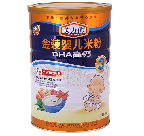美力優(yōu)DHA高鈣金裝yinge米粉3段