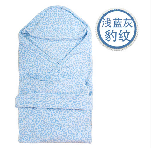 貝茜蒂淺藍(lán)灰豹紋yinge抱被