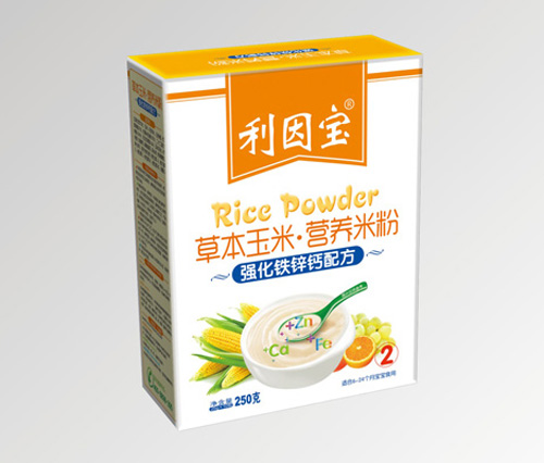 利因?qū)殢?qiáng)化鐵鋅鈣草本玉米米粉2段盒裝