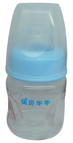 優(yōu)貝牛牛藍色標(biāo)口環(huán)保玻璃奶瓶60ml