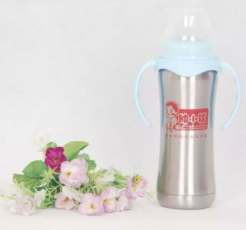 帥小伙不銹鋼保溫奶瓶220ml藍(lán)色