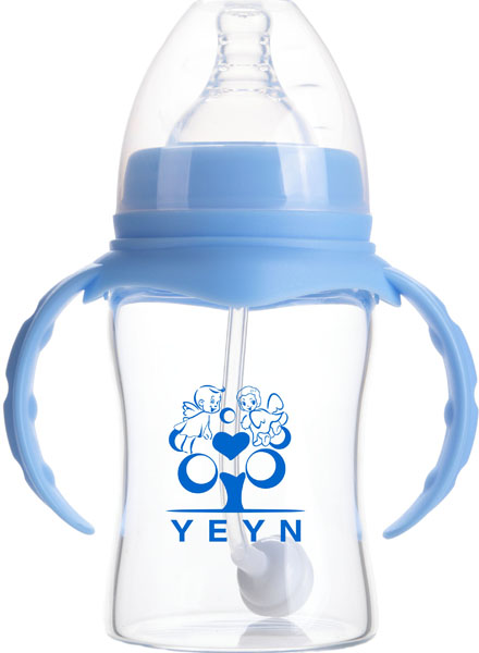 優(yōu)兒優(yōu)女150ml寬口有柄自動(dòng)高硼硅玻璃奶瓶