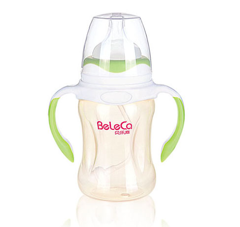 貝樂(lè)嘉草青色雙柄yingePP奶瓶