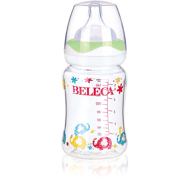 貝樂(lè)嘉弧形雙層yinge防爆玻璃奶瓶160ml