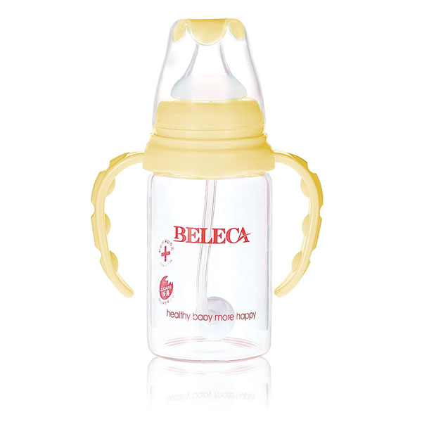 貝樂嘉黃色雙柄全自動防爆yinge奶瓶