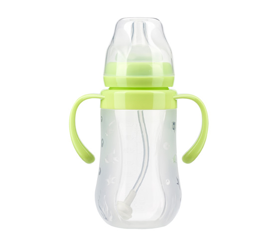 貝嬰奇240ml寬口硅膠奶瓶綠