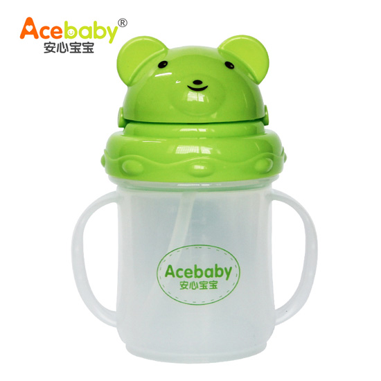 安心寶寶200ml廣口熊仔學飲杯綠蓋