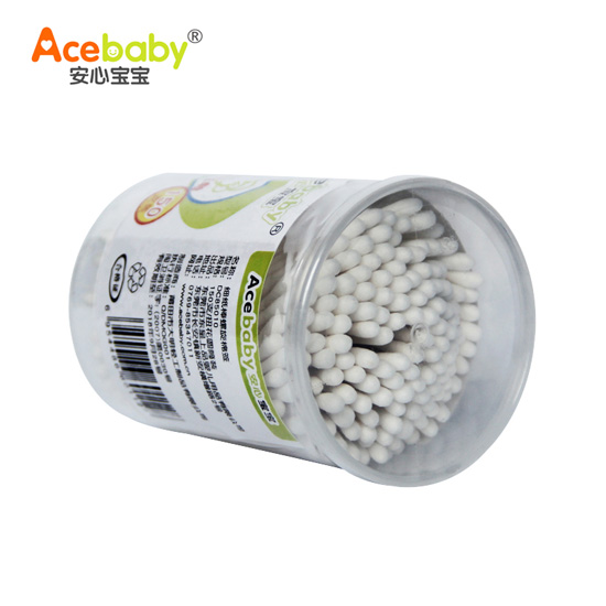 安心寶寶扭花細紙棒棉簽150支裝側面