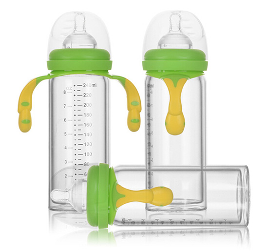 愛(ài)弗圖西240ML雙層玻璃保溫隔熱奶瓶