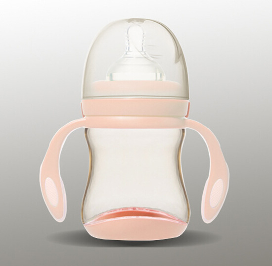 愛弗圖西180MLPPSU寬口帶手柄奶瓶(公主粉)