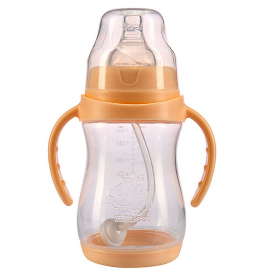 倍喜寬口弧形PP奶瓶240ml(杏色)