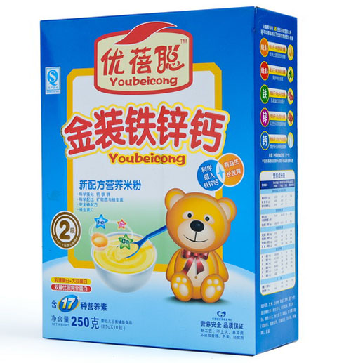 優(yōu)蓓聰金裝鐵鋅鈣營養(yǎng)米粉2段