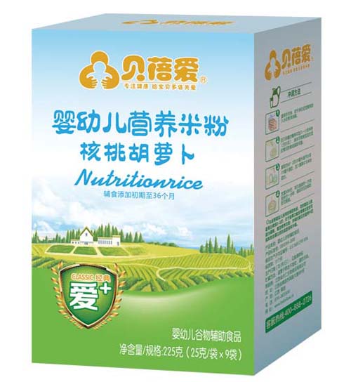 貝蓓愛yingye核桃胡蘿卜米粉盒裝