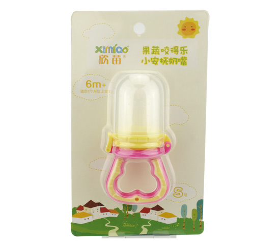 欣苗果蔬咬得樂(lè)S型安撫奶嘴玫紅色