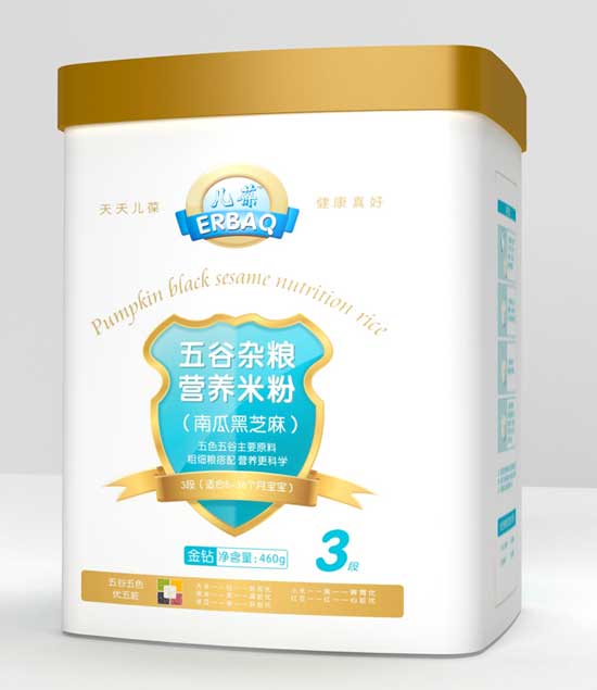 兒葆南瓜黑芝麻3段五谷雜糧營(yíng)養(yǎng)米粉聽裝