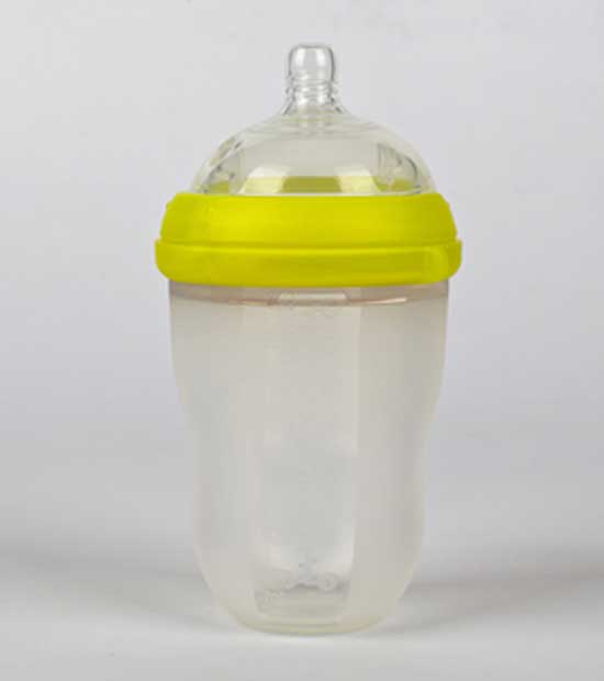 亨特貝貝超寬口硅膠奶瓶250ml黃色