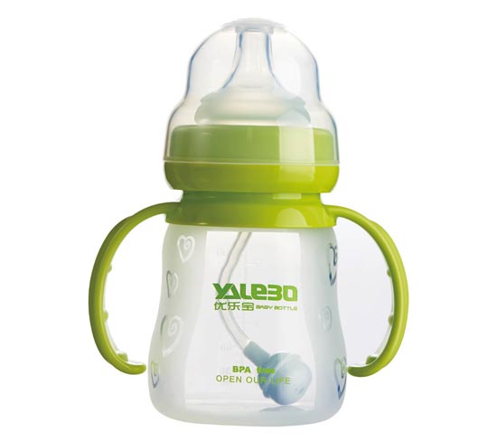 優(yōu)樂(lè)寶兩用寬口徑硅膠有柄自動(dòng)奶瓶150ML