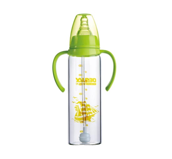 優(yōu)樂寶標(biāo)口徑有柄自動(dòng)晶鉆玻璃奶瓶240ML(Y)