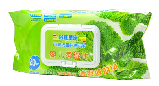 彩虹星座薄荷風(fēng)yinge柔濕巾80抽