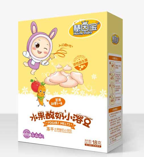 慧因?qū)毺O果蘿卜味水果酸奶小溶豆