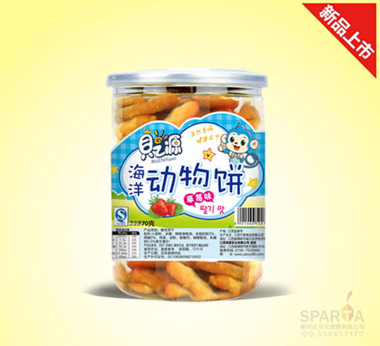 貝之源動(dòng)物餅干草莓味